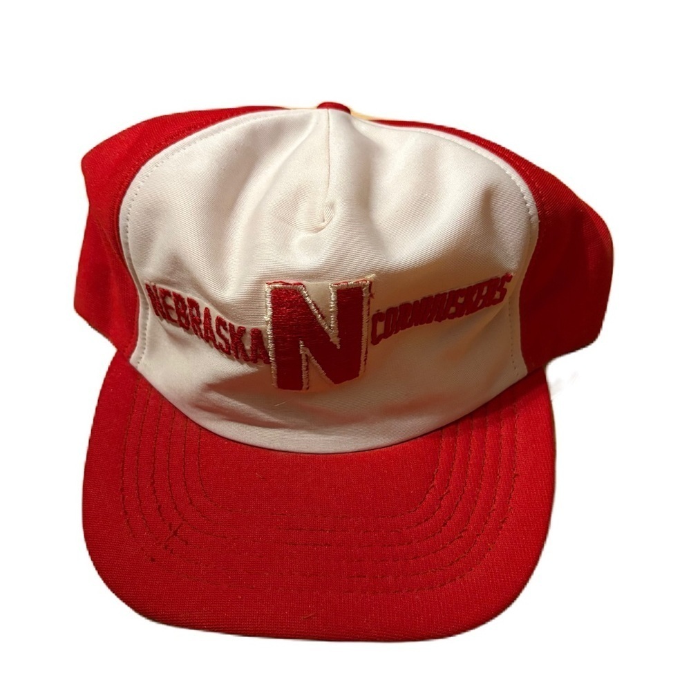 Vintage Nebraska Cornhuskers SnapBack Hat Red White 80s 90s